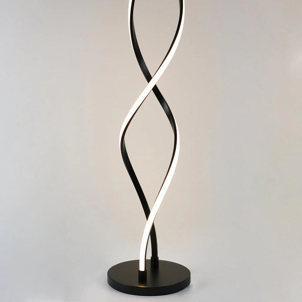 Madeline Swirling LED Floor Lamp - Black or Brass, 1240mm High, PL0197