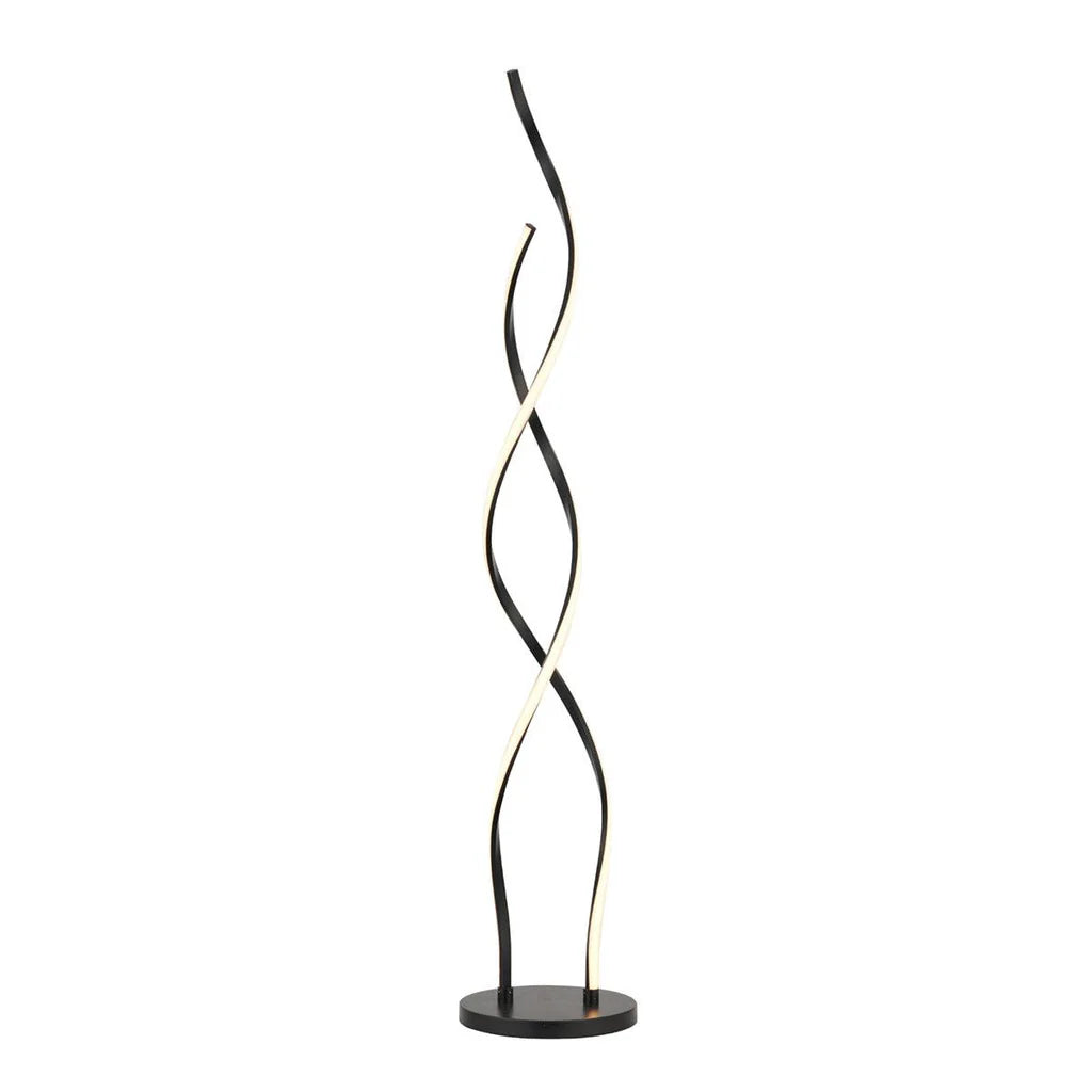 Madeline Swirling LED Floor Lamp - Black or Brass, 1240mm High, PL0197