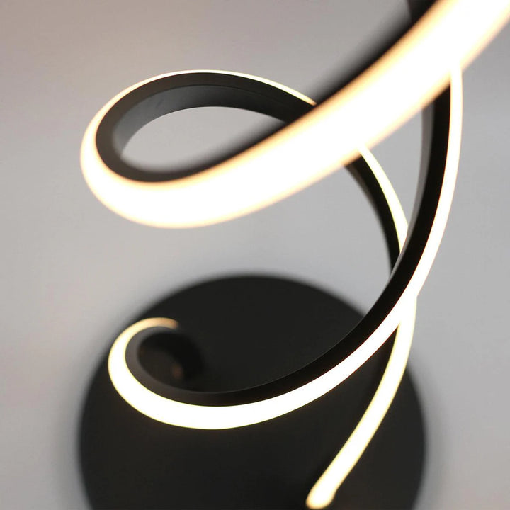 Madeline Swirling LED Floor Lamp - Black or Brass, 1240mm High, PL0197