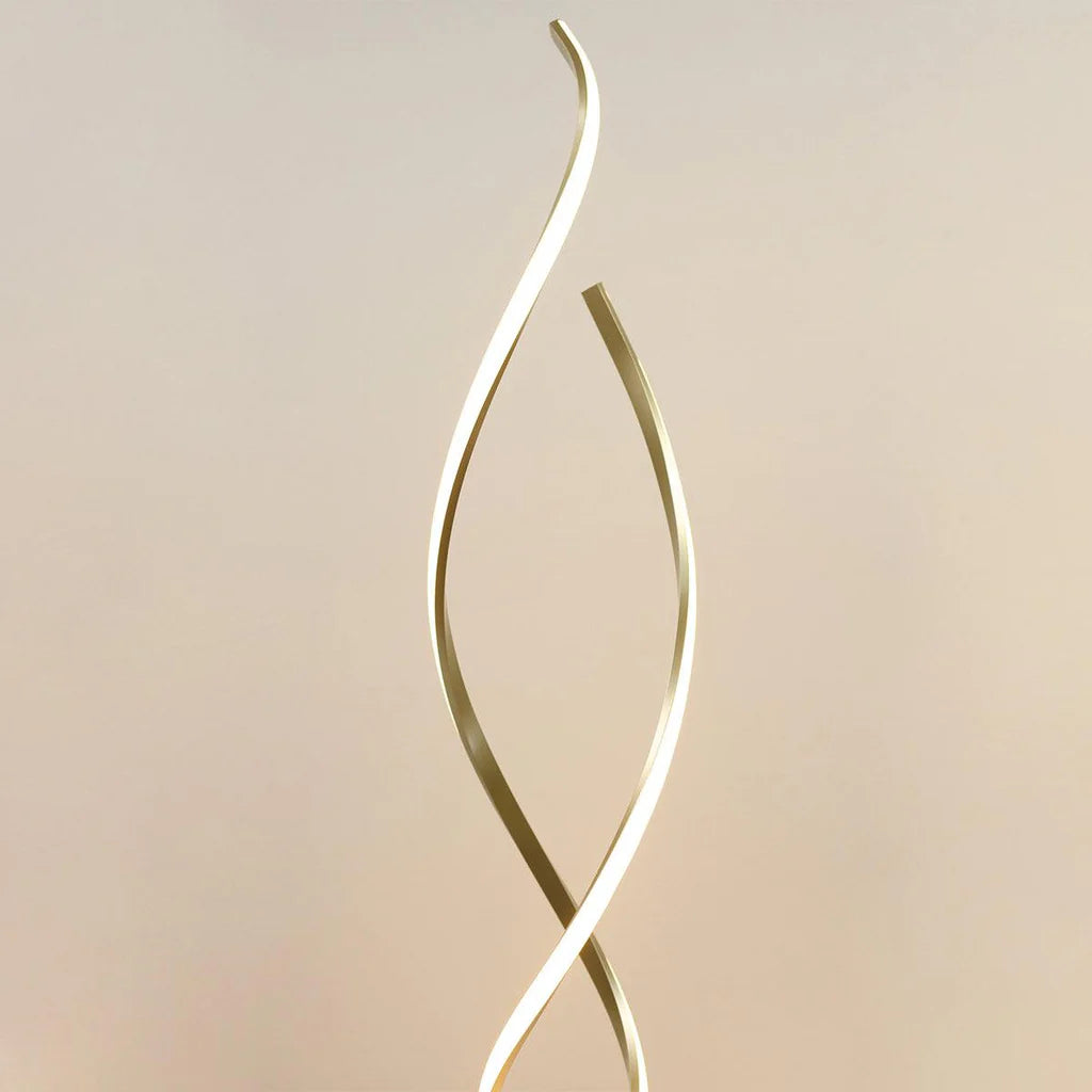 Madeline Swirling LED Floor Lamp - Black or Brass, 1240mm High, PL0197