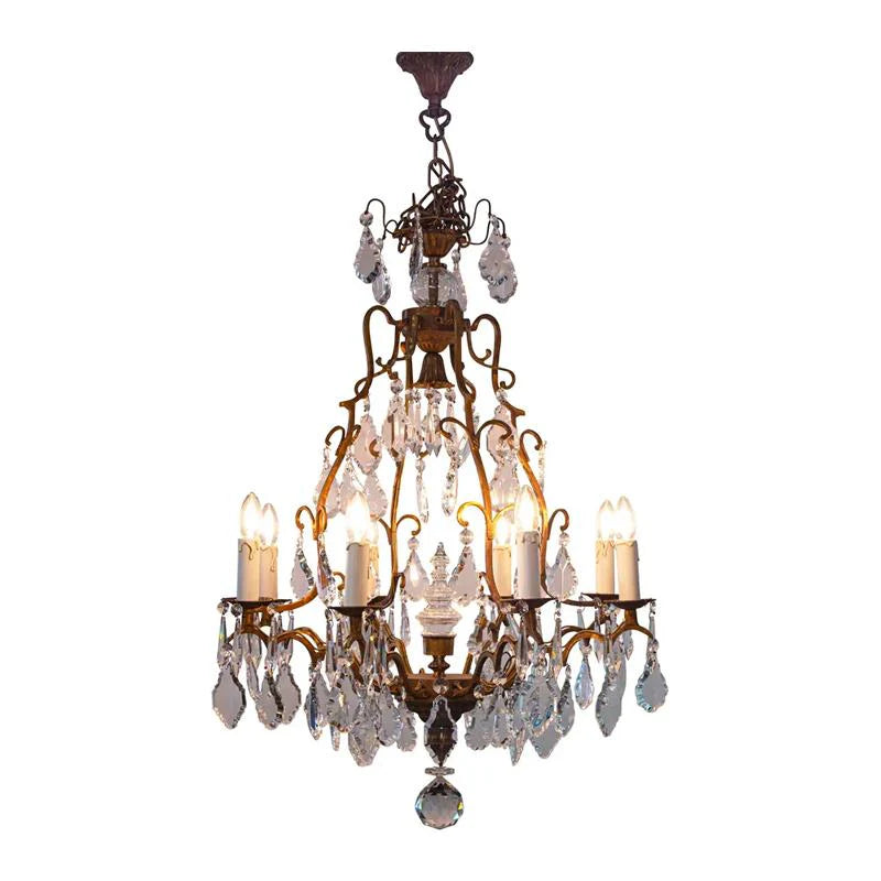 Linoges Chandelier - ELD18 - 8x40w E14 in Antique Brass