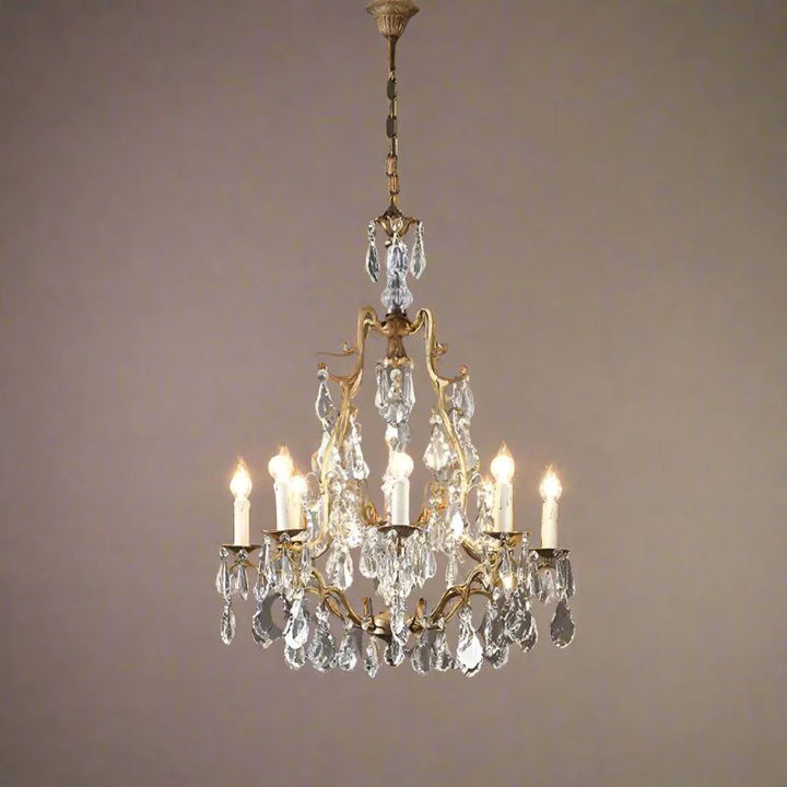 Linoges Chandelier - ELD18 - 8x40w E14 in Antique Brass