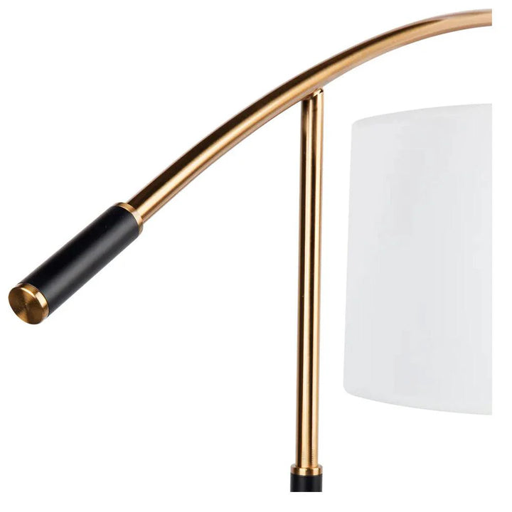 Linz Floor Lamp in Black w/ Off-White Shade