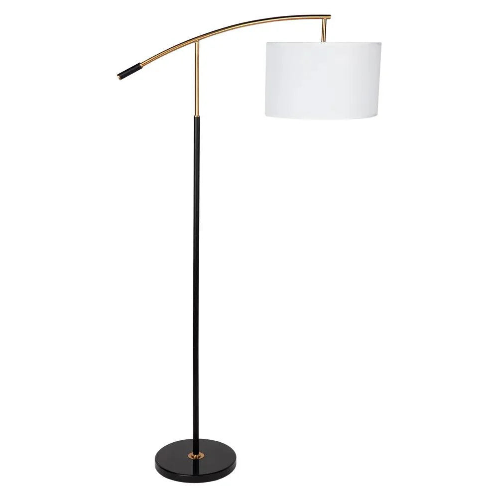 Linz Floor Lamp in Black w/ Off-White Shade