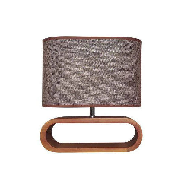 Lotus Table Lamp in Dark Wood w/ Brown Linen Shade CLA Lighting - PL-LOTUS2