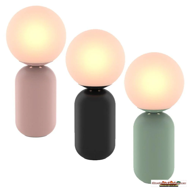 Luciano Table Lamp Blush Pink, Matt Black, Muted Green MTBL014 Mercator Lighting