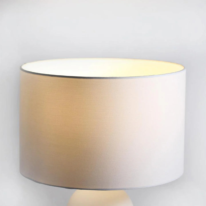 Luna Elegant orb, Glass Table Lamp - Brass or Pewter Fabric Shade, 480mm High, PL0070