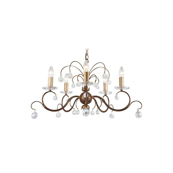 Lunetta Chandelier 3Lt/5Lt/8Lt E14 in Bronze Patina Elstead Lighting - ELS.LUN3, ELS.LUN5, ELS.LUN8