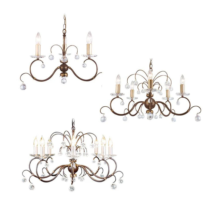 Lunetta Chandelier 3Lt/5Lt/8Lt E14 in Bronze Patina Elstead Lighting - ELS.LUN3, ELS.LUN5, ELS.LUN8