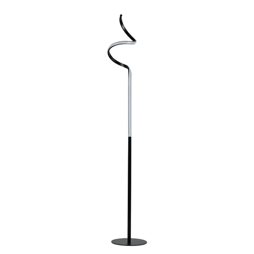 Lydia Spiral Modern Metal LED Floor Lamp - Black or Chrome, 1450mm High, PL0243