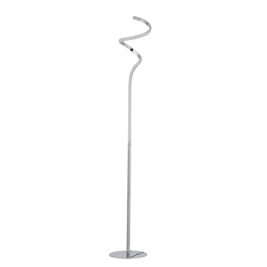 Lydia Spiral Modern Metal LED Floor Lamp - Black or Chrome, 1450mm High, PL0243