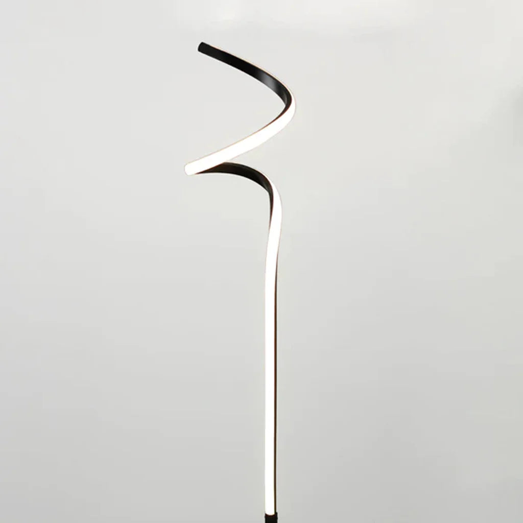 Lydia Spiral Modern Metal LED Floor Lamp - Black or Chrome, 1450mm High, PL0243