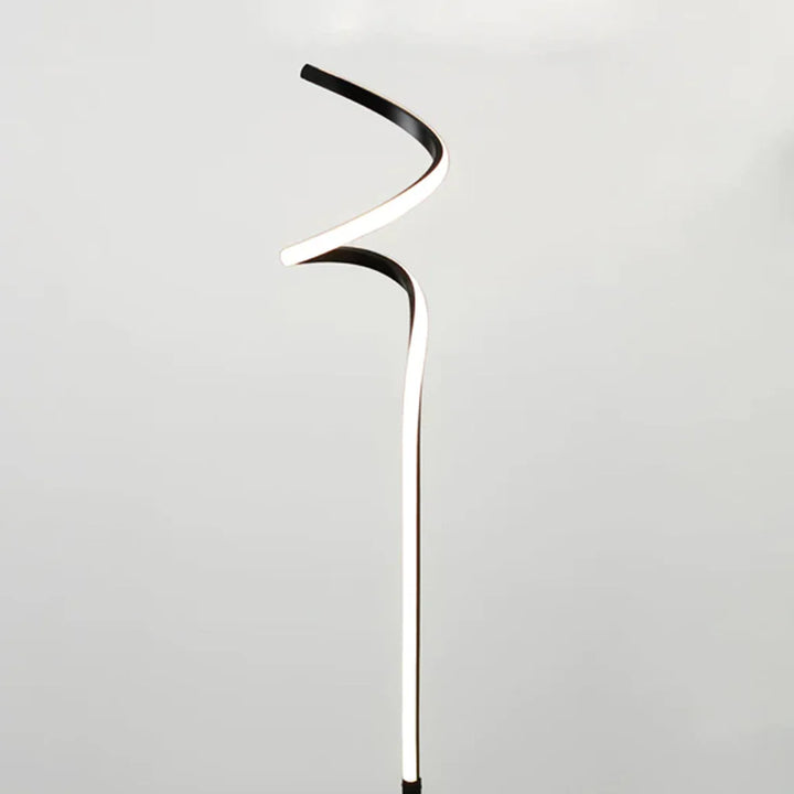 Lydia Spiral Modern Metal LED Floor Lamp - Black or Chrome, 1450mm High, PL0243