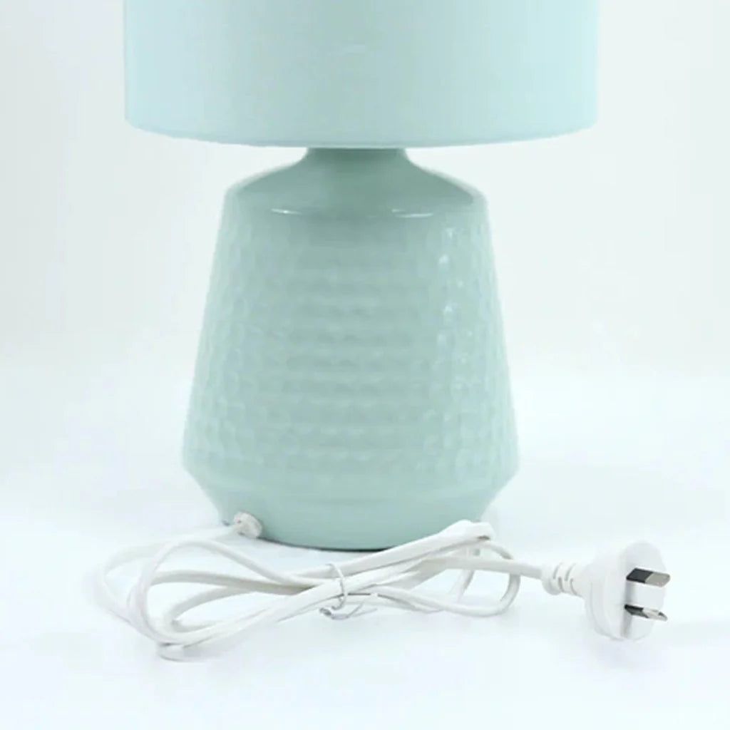 Lydia Vibrant Metal Touch Table Lamp - Green, Pink, Satin Chrome or White, Fabric Shade, 350mm High,