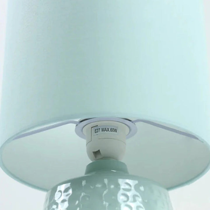 Lydia Vibrant Metal Touch Table Lamp - Green, Pink, Satin Chrome or White, Fabric Shade, 350mm High,