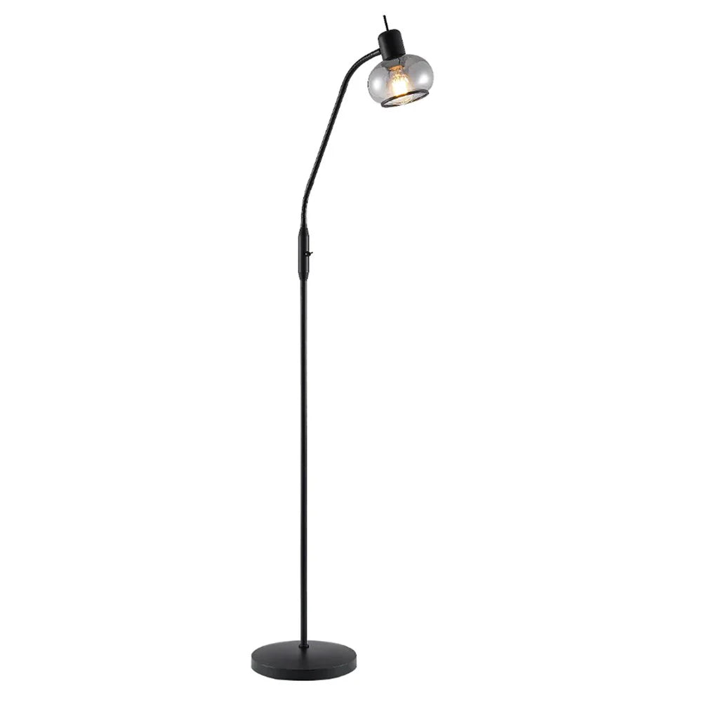 Marbell Floor Lamp in Antique Brass, Black