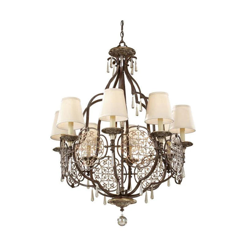 Marcella 8Lt Chandelier E27 in British Bronze/Oxidized Bronze Finish