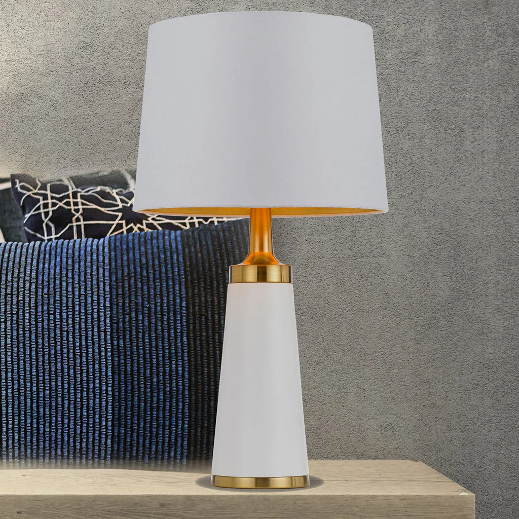 Margot Table Lamp in Black/Antique Gold or White/Antique Gold