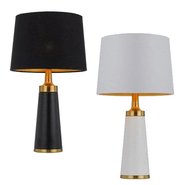 Margot Table Lamp in Black/Antique Gold or White/Antique Gold