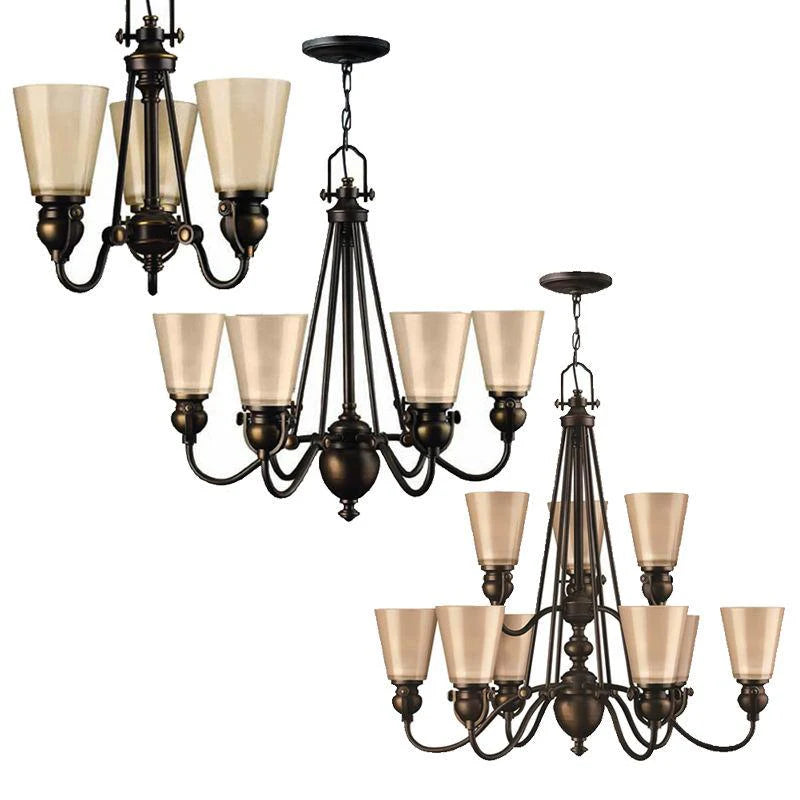 Mayflower 3Lt/6Lt/9Lt Chandelier E14 in Old Bronze Elstead Lighting - ELS.HK-MAYFLOWER