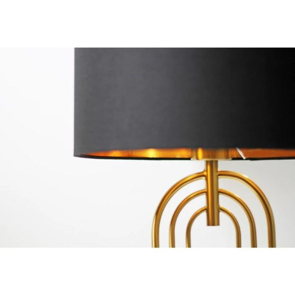 Melody Elegant Glow, Metal Table Lamp - Gold Base, Fabric Shade, 560mm High, PL0057