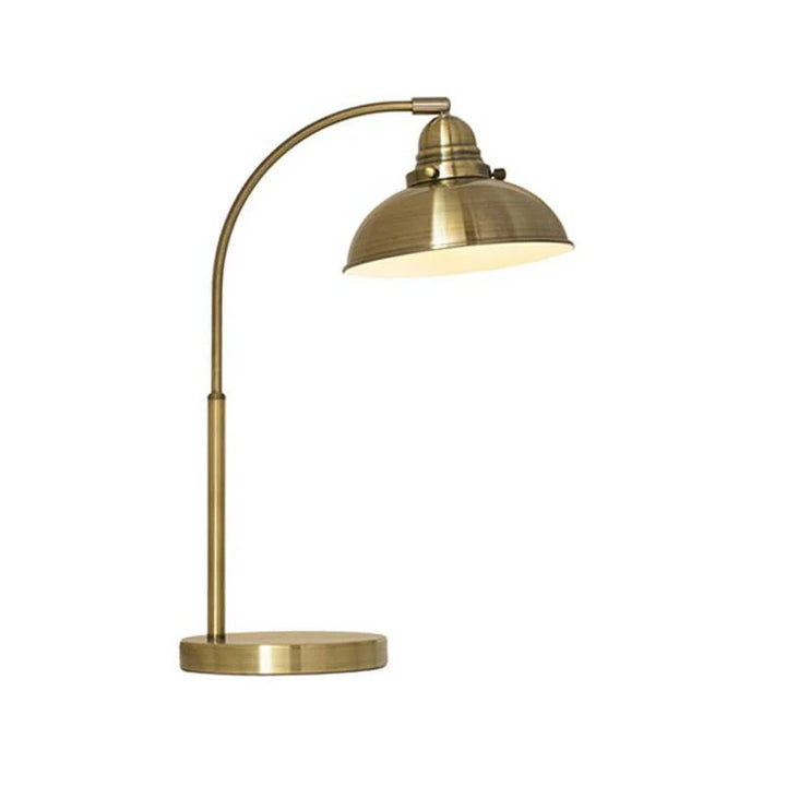 Mia Arc Metal Table Lamp - Weathered Brass, Antique Copper, Antique Chrome, 490mm High, PL0021 $92.40 $120.12