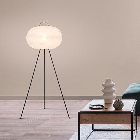 Mika Floor Lamp in Matt Black & White