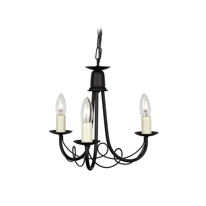 Minster Chandelier 3Lt/5Lt/6Lt E14 in Black/Gold/Ivory Elstead Lighting - ELS.MN3, ELS.MN5, ELS.MN6