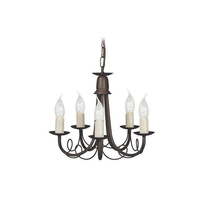 Minster Chandelier 3Lt/5Lt/6Lt E14 in Black/Gold/Ivory Elstead Lighting - ELS.MN3, ELS.MN5, ELS.MN6