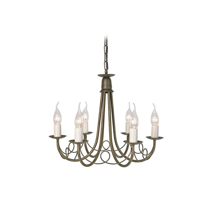 Minster Chandelier 3Lt/5Lt/6Lt E14 in Black/Gold/Ivory Elstead Lighting - ELS.MN3, ELS.MN5, ELS.MN6