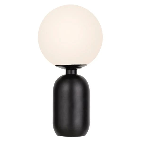 Modern Table Lamp in Antique Gold/Opal, Black/Smoke or Black/Opal