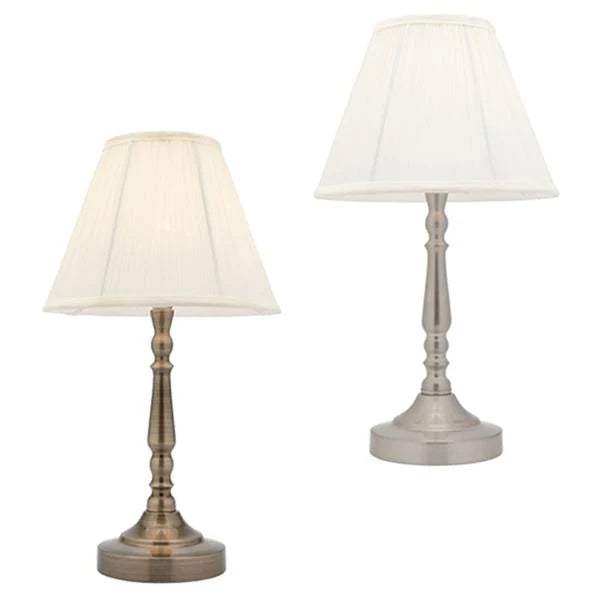 Molly Touch Table Lamp in Antique Brass or Brushed Chrome