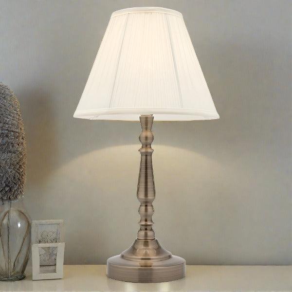 Molly Touch Table Lamp in Antique Brass or Brushed Chrome