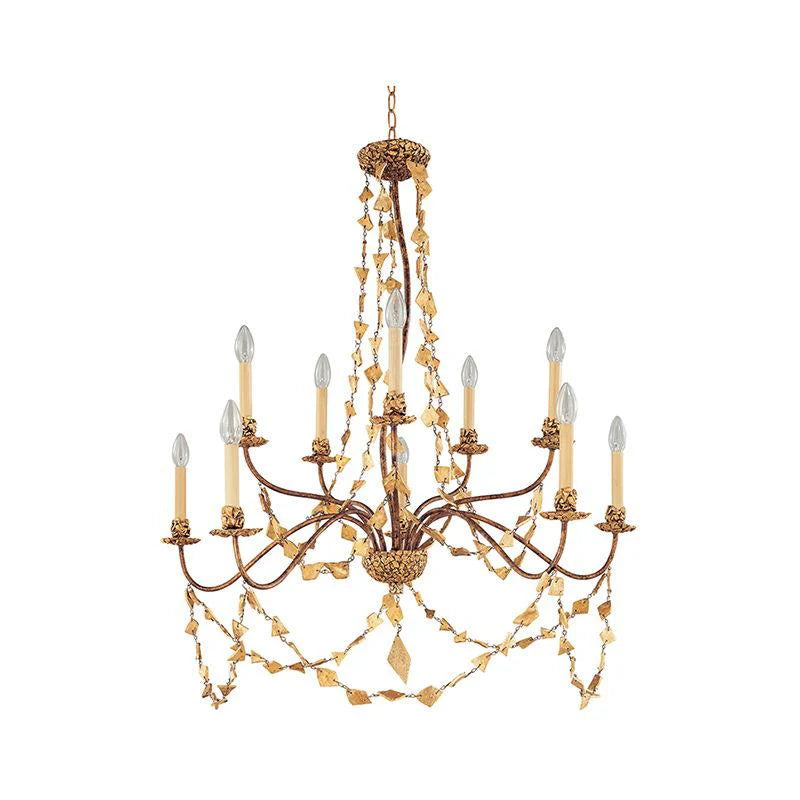 Mosaic 10Lt Chandelier E14 in Gold Elstead Lighting - ELS.FB-MOSAIC