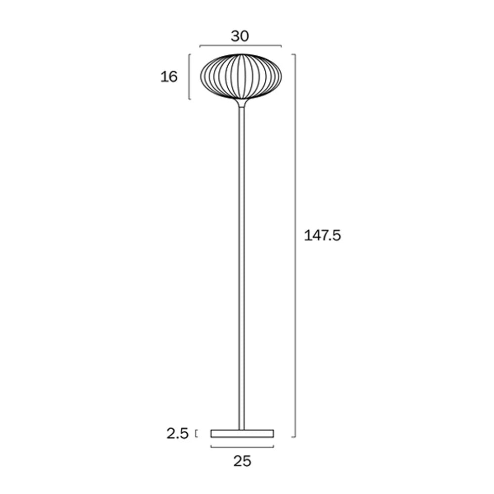 Nori Floor Lamp in Black/Opal Matt