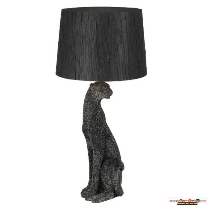 Nala Feline Table Lamp in Black or Silver