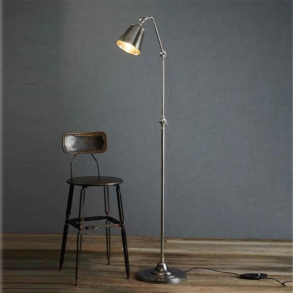 Newbury Floor Lamp in Antique Brass or Antique Silver