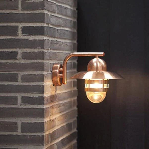 Nibe Outdoor Wall Light in Copper or Galvanized