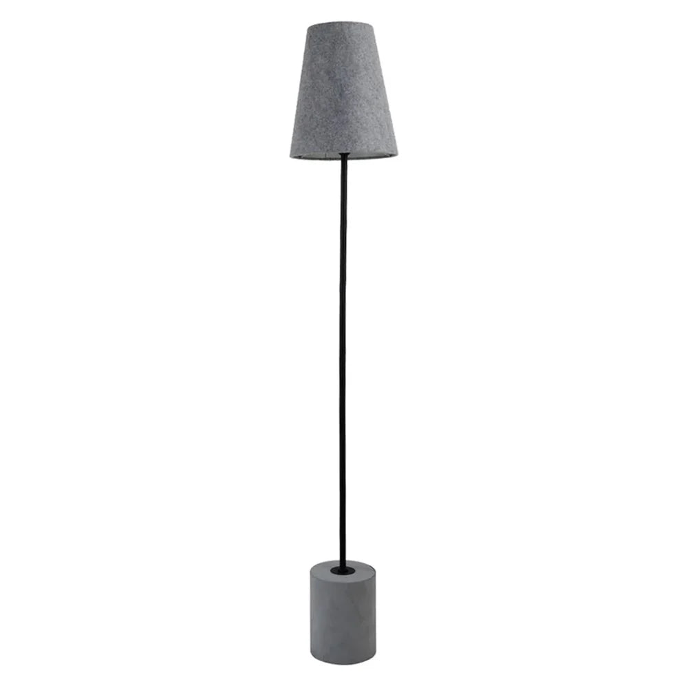 Nora industrial Concrete Floor Lamp - Grey, Fabric Shade, 1500mm High, PL0338