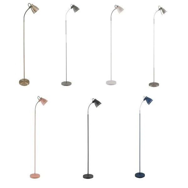 Nova Floor Lamp in Antique Brass, Black, Blue, Grey, Nickel, Pink or White