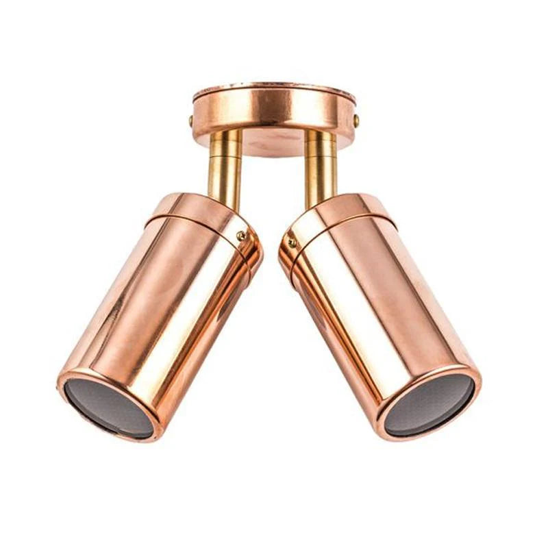 Outdoor Wall Light 2Lt Adjustable MR16 in Antique Brass/Solid Copper