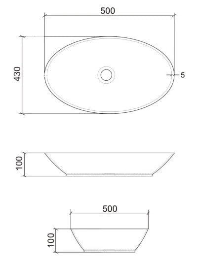 Ovol Above Counter Basin