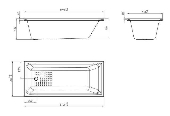 Pavillion 1700mm Bath