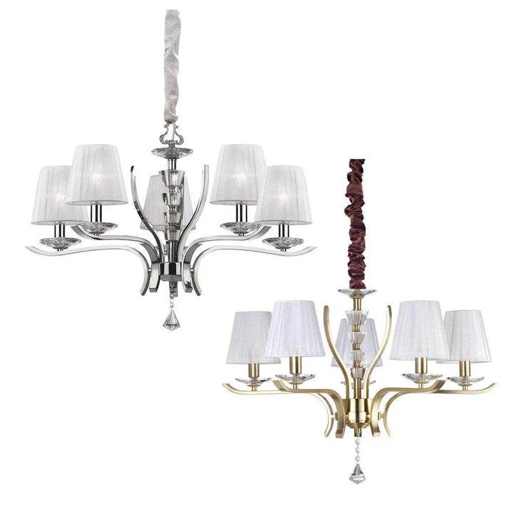 Pegaso Chandelier 5Lt in Brass or Chrome