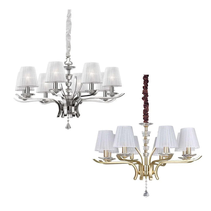 Pegaso Chandelier 8Lt in Brass or Chrome