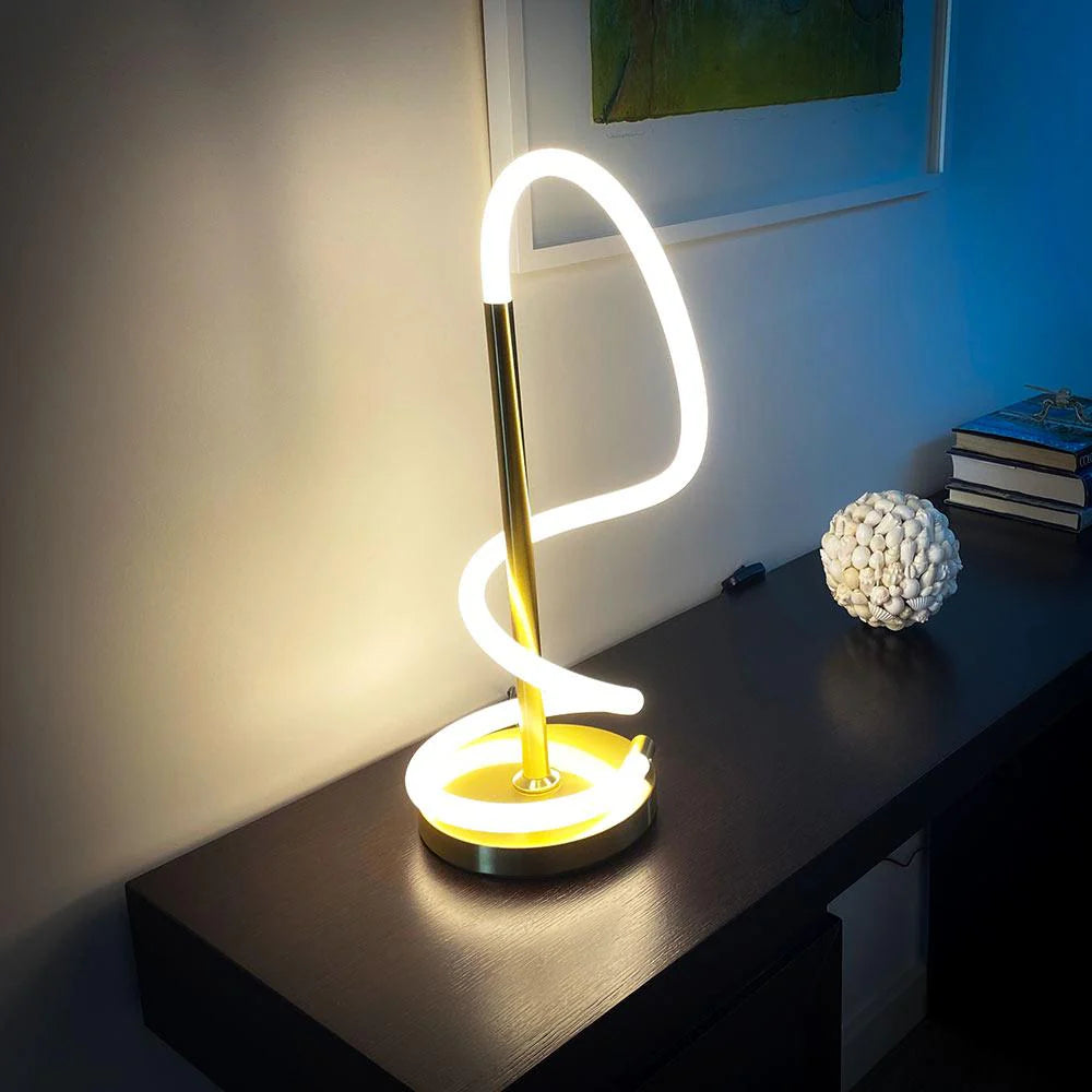 Kinsley Modern Glow, Metal LED Table Lamp - Gold, 500mm High, PL0242