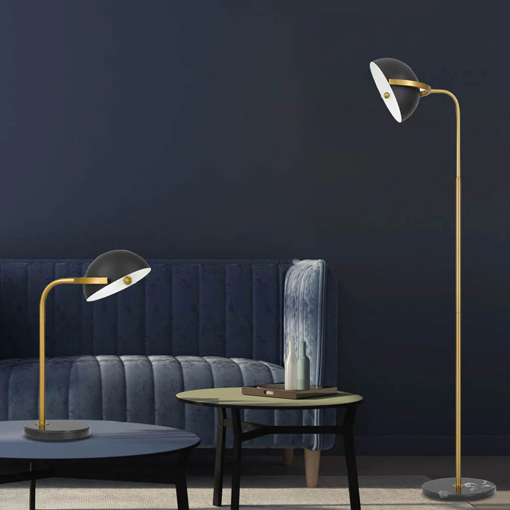 Pollard Floor Lamp in Black/Antique Gold