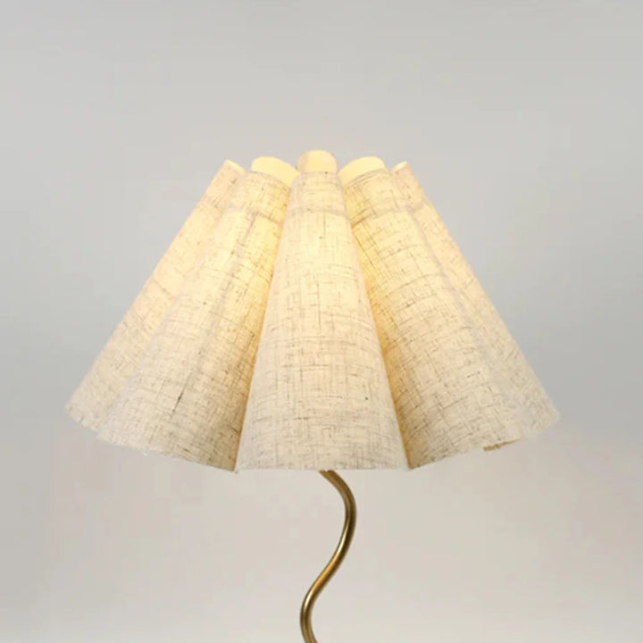 Paisley Artistic Flair, Metal and Wood Table Lamp - Gold & Natural Wood, Cream Shade, 540mm High, PL0247