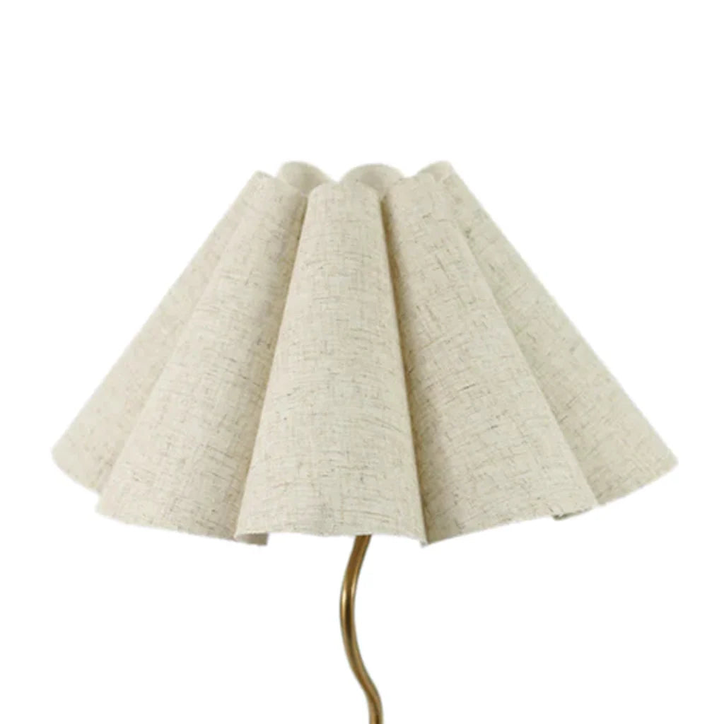 Paisley Artistic Flair, Metal and Wood Table Lamp - Gold & Natural Wood, Cream Shade, 540mm High, PL0247