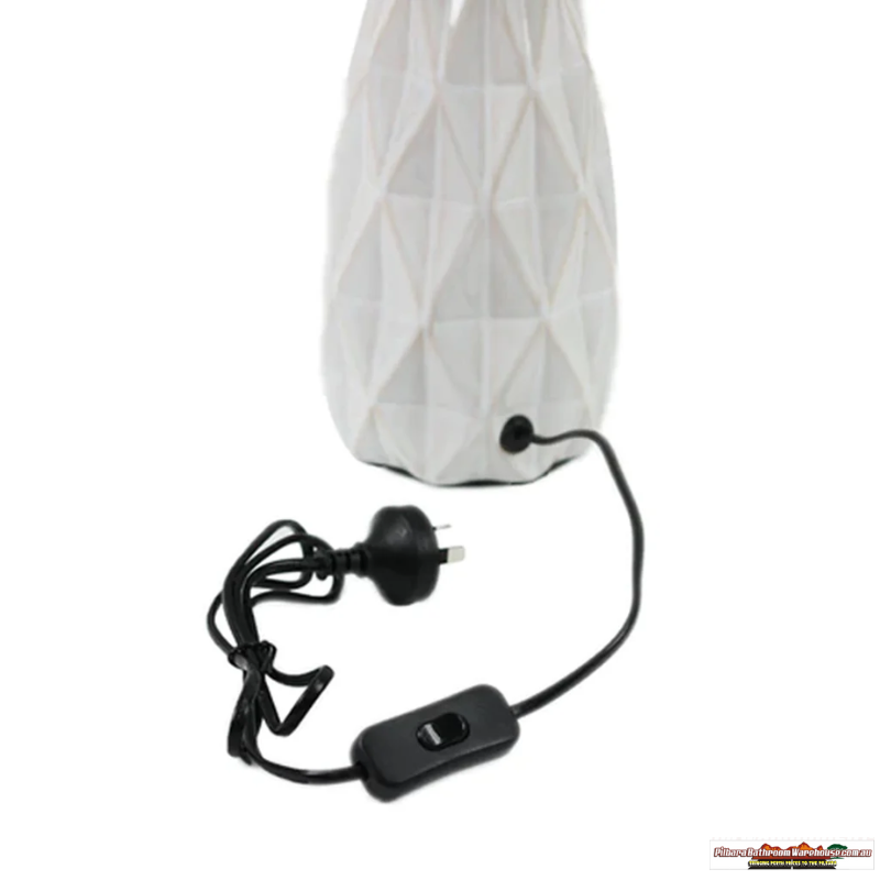 Paisley Sophisticated Geo Ceramic Table Lamp - White, Linen Shade, 550mm High, PL0200